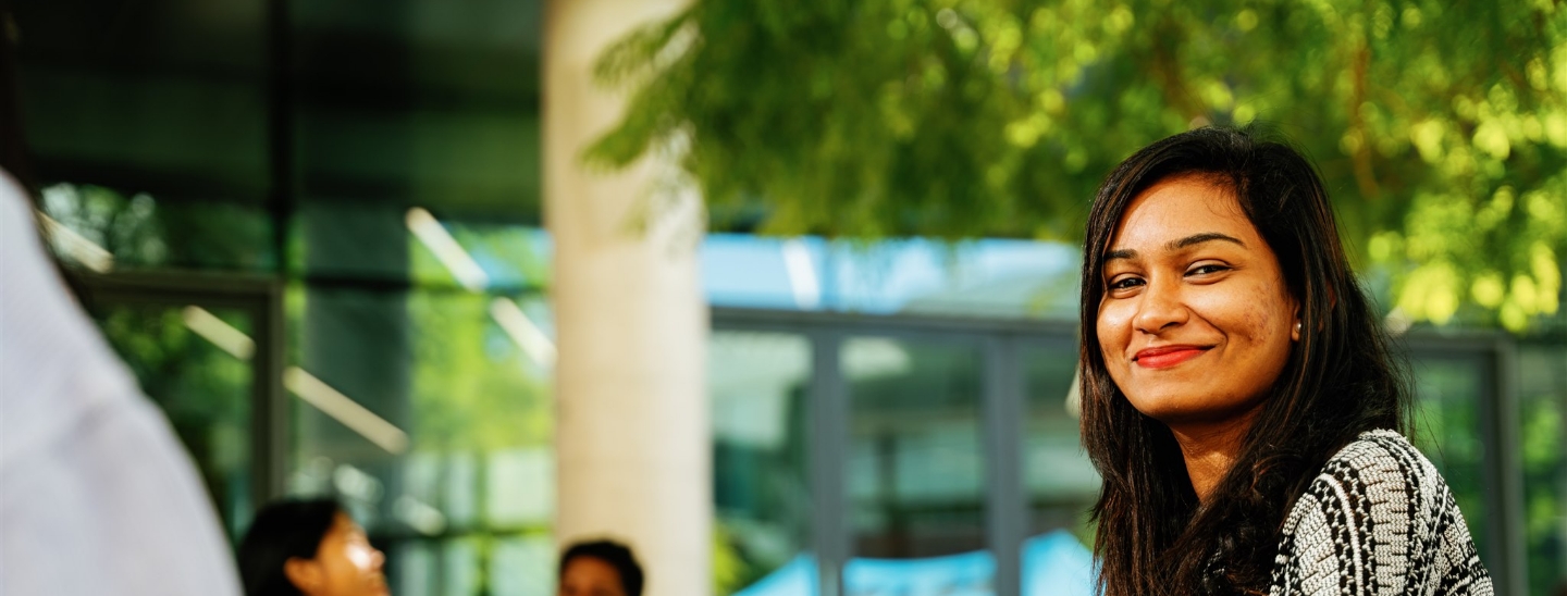 Male student walking campus