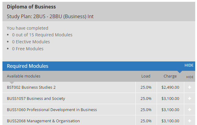 Diploma of Business step two