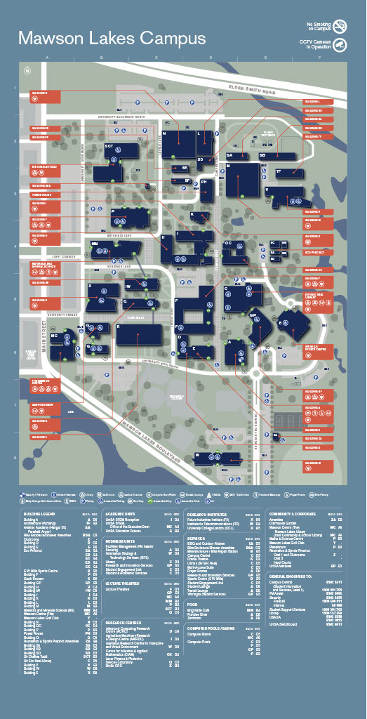 Unisa Mawson lakes campus map