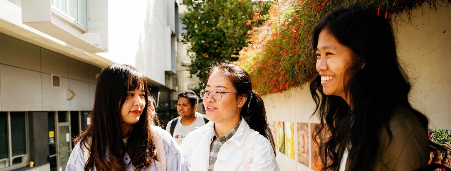 Students happy together laughing